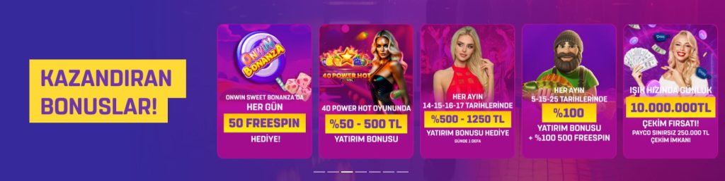 onwin para çekme